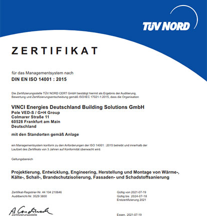 ISO 14001 TÜV Zertifikat