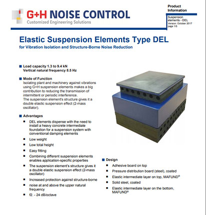 Product information Elastic Suspension Elements Type DEL