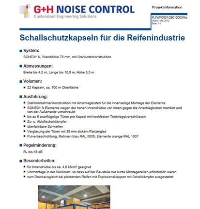 Schallschutzkapseln für die Reifenindustrie