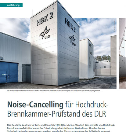 Noise-Cancelling für Hochdruck-Brennkammer-Prüfstand des DLR