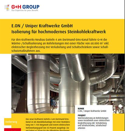 E.ON / Uniper Kraftwerke GmbH – Isolierung für hochmodernes Steinkohlekraftwerk