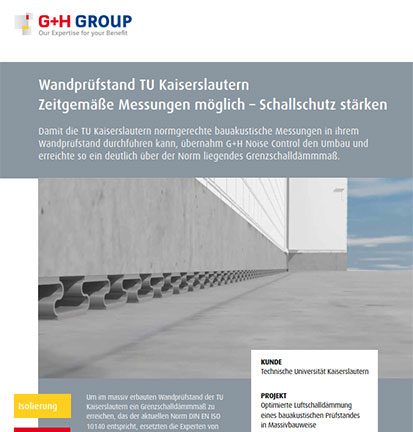 Wandprüfstand TU Kaiserslautern – Zeitgemäße Messungen möglich – Schallschutz stärken
