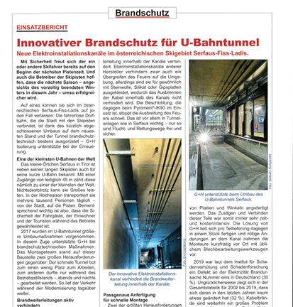 Innovativer Brandschutz für U-Bahntunnel