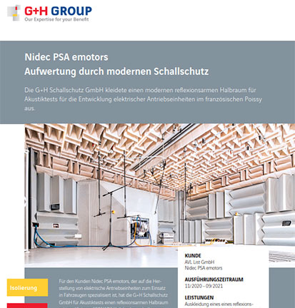 Nidec PSA emotors - Aufwertung durch modernen Schallschutz